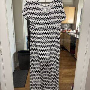 Black and White Mickey Mouse Dress with Drawstring Waist